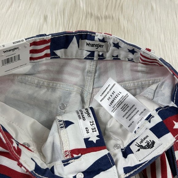 Wrangler Size 25 Star Stripe Patriotic Westward 626 Boot Cut Denim Jeans - Picture 6 of 10